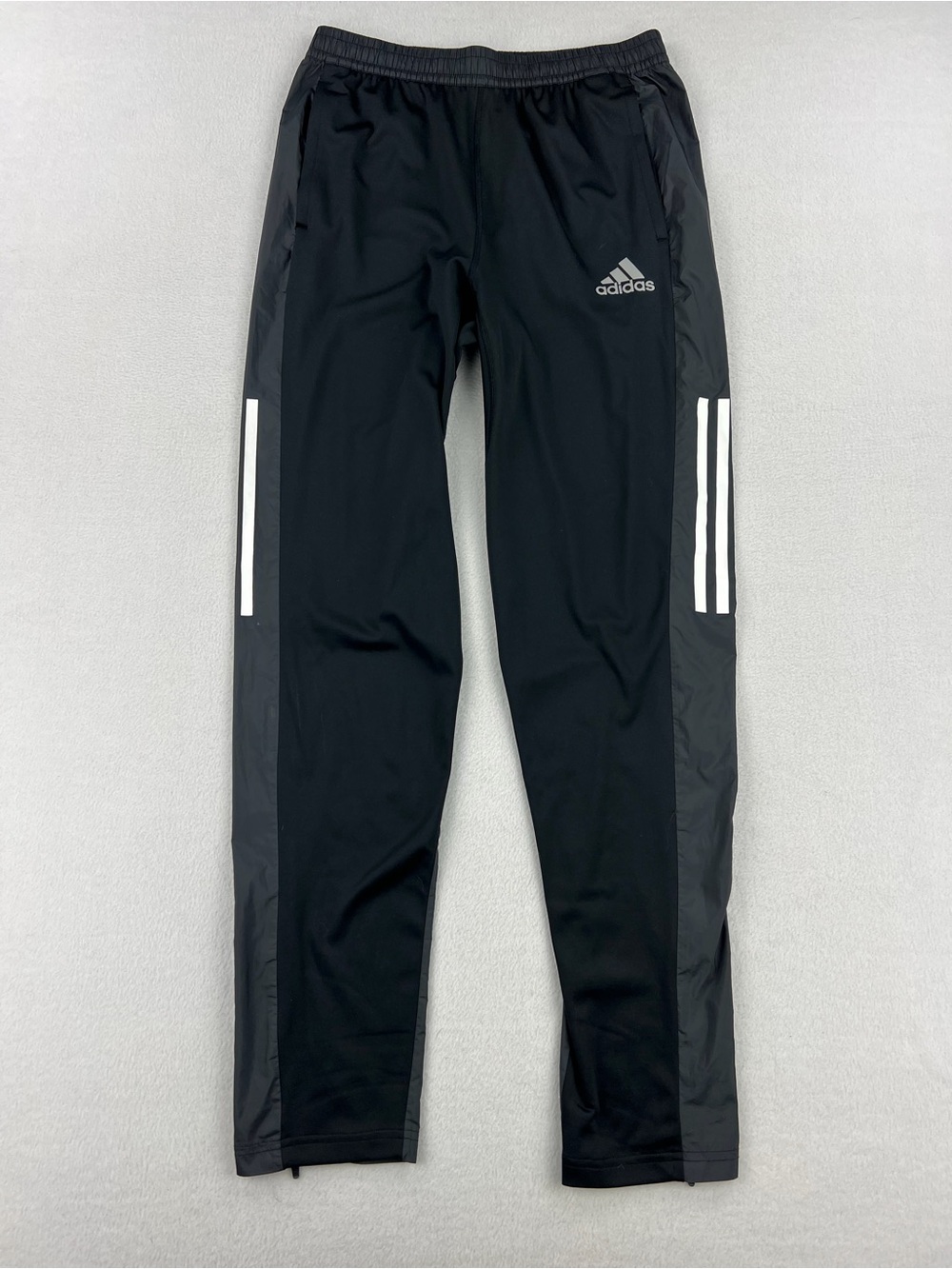 Adidas Mens Own The Run Astro Knit Athletic Running Pants Black Ankle Zip Size S